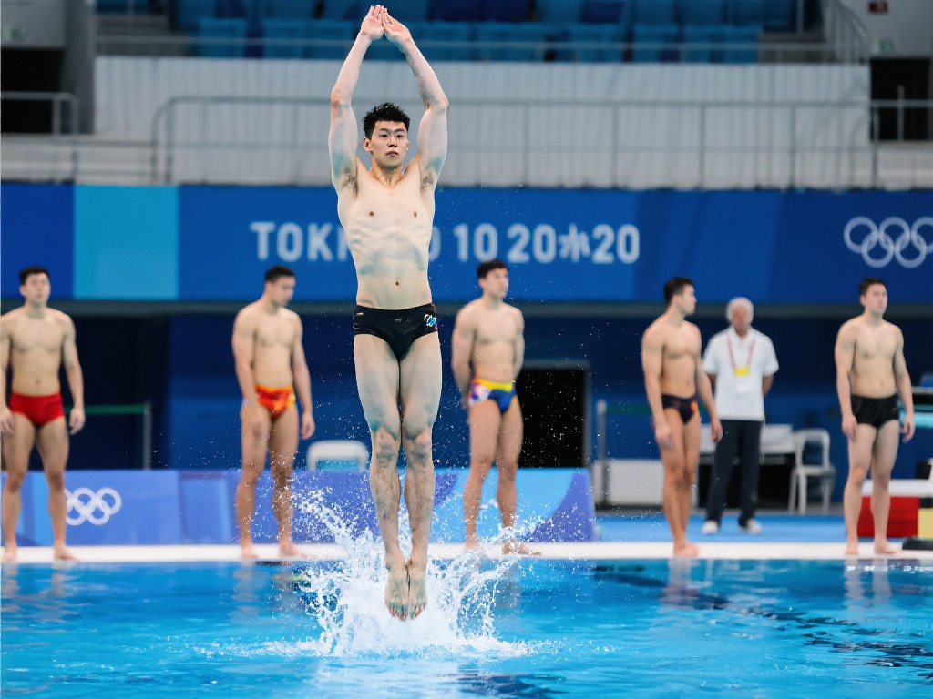 跳水世界杯总决赛:男子10米跳台巅峰对决 为备战男子10米跳台决赛,许多选手从动作
